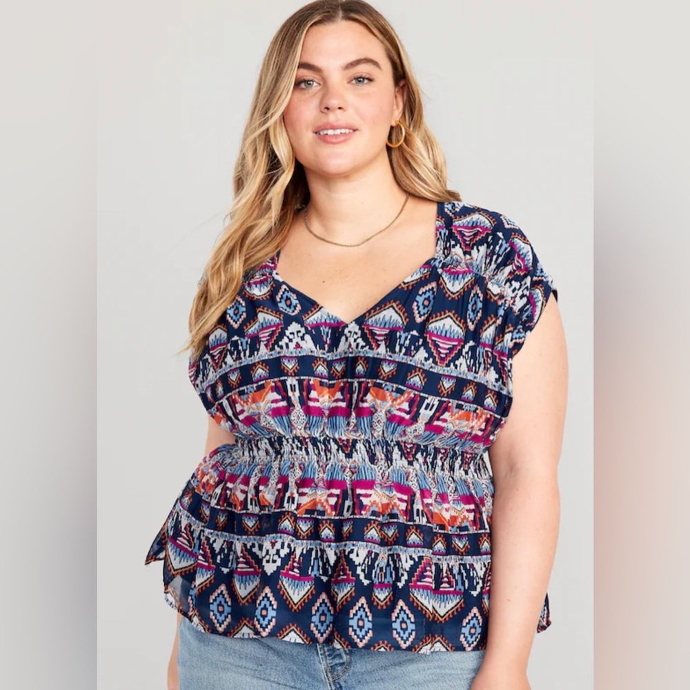 Old Navy peplum printed top sz xl NWOT